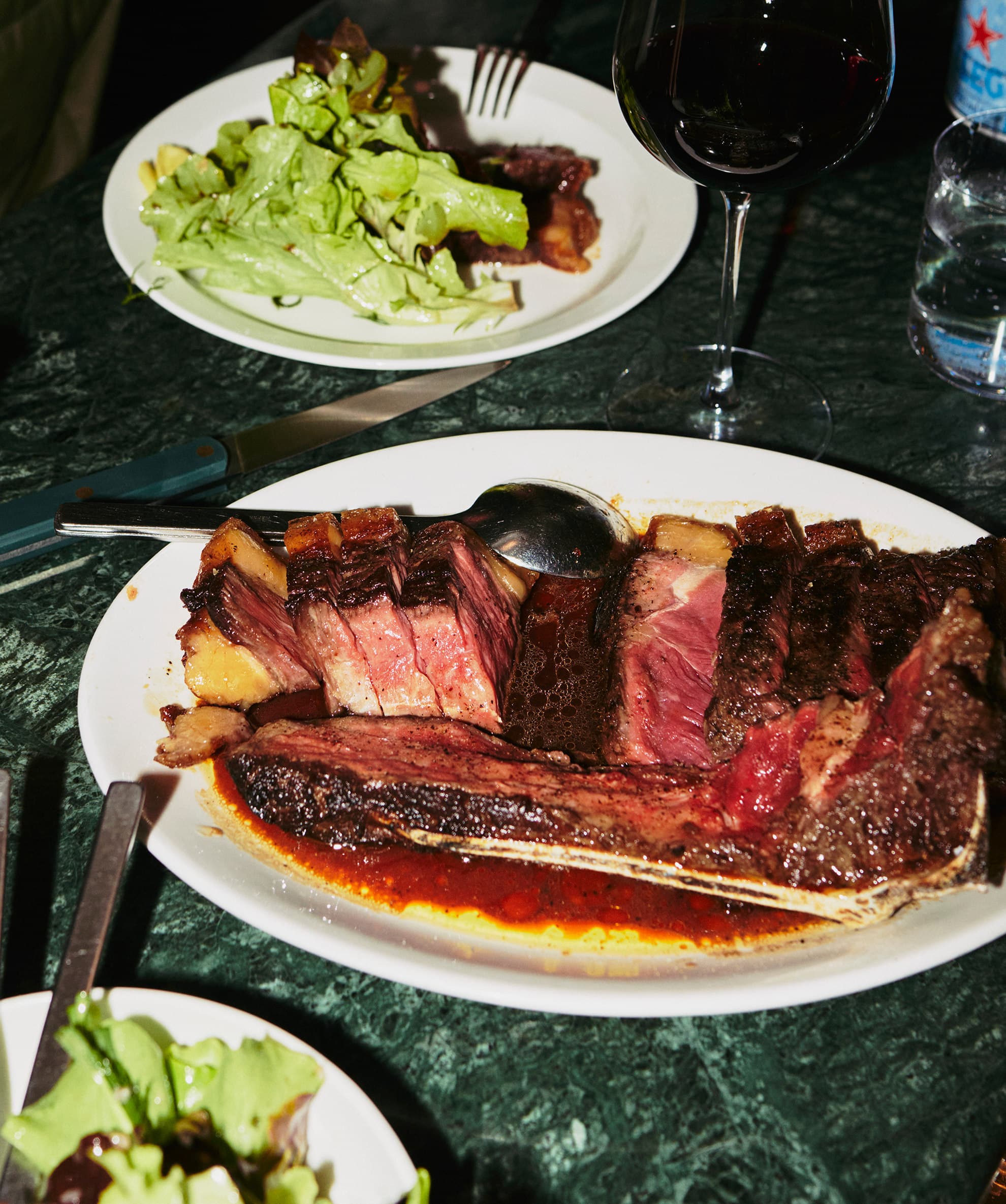 Steak dish at Straker's restaurant London — Tom Straker's signature cooking